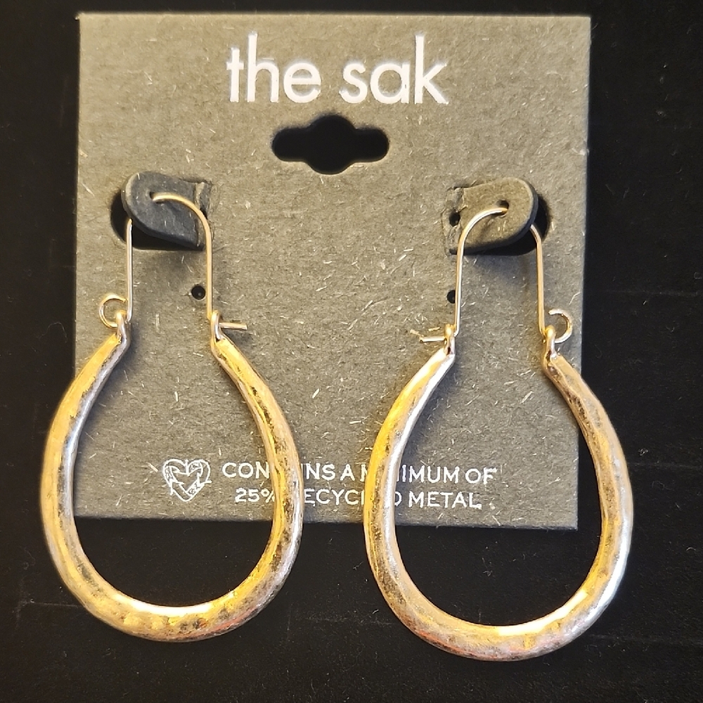 The Sak Gold Textured Hoop Earrings - Picture 1 of 5